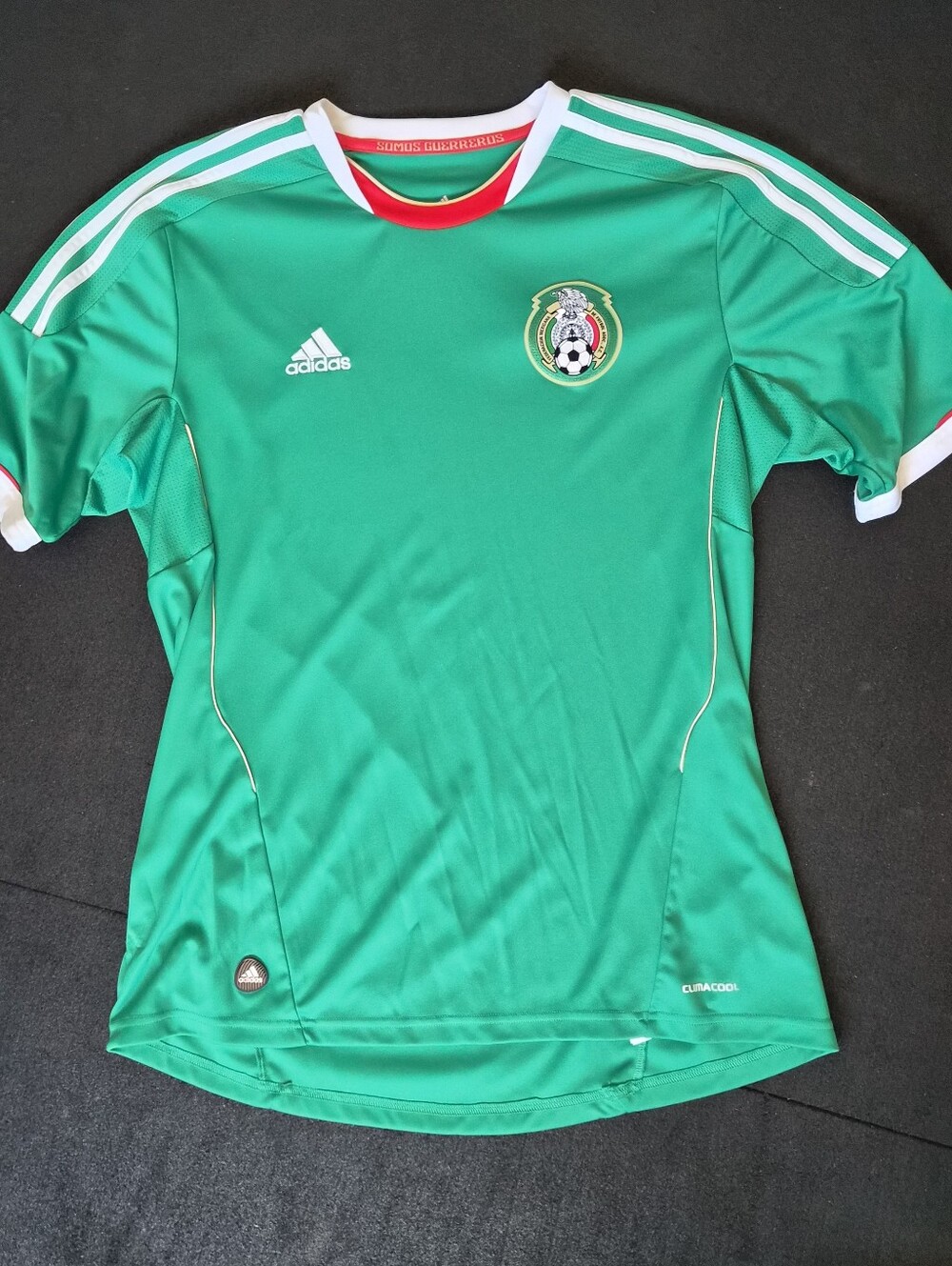 adidas Green Mexico National Team Soccer Jersey with White Accents- Damaged